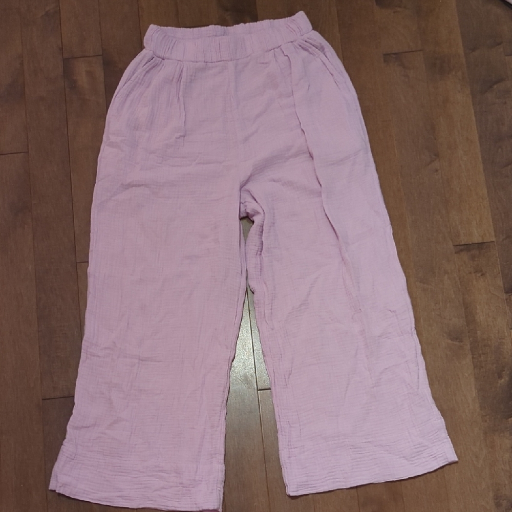 Lilac Wide-Leg Cropped / Capri Pants